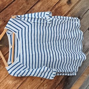 Jane & Delancey Top blue & white Striped cold shoulder T Shirt XL